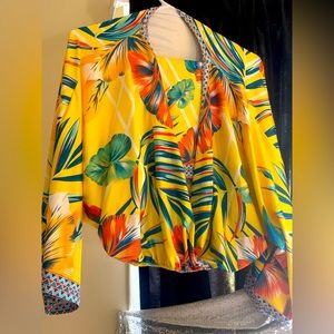 Yellow 2pc floral set